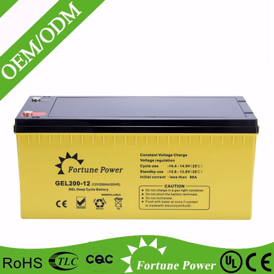 12V200ah Deep Cycle Gel Battery for Solar Power System